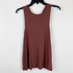 Old Navy Ribbed Twist Racerback Tank Top Root Beer Brown Size Small
